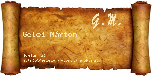 Gelei Márton névjegykártya