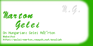 marton gelei business card